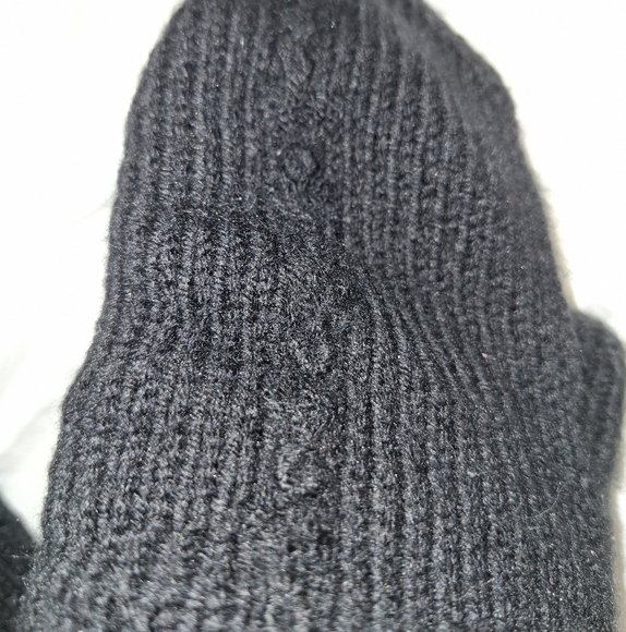 Handmade Black Knit Mittens - Picture 3 of 5